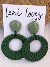 Load image into Gallery viewer, &quot;Ada&quot; Dangle Earrings - Olive Drops (Choose Your Colour)
